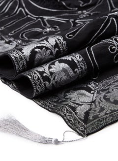 Ikras Decorative Fabric Runner Black/Silver 50x150cm  - Image 3