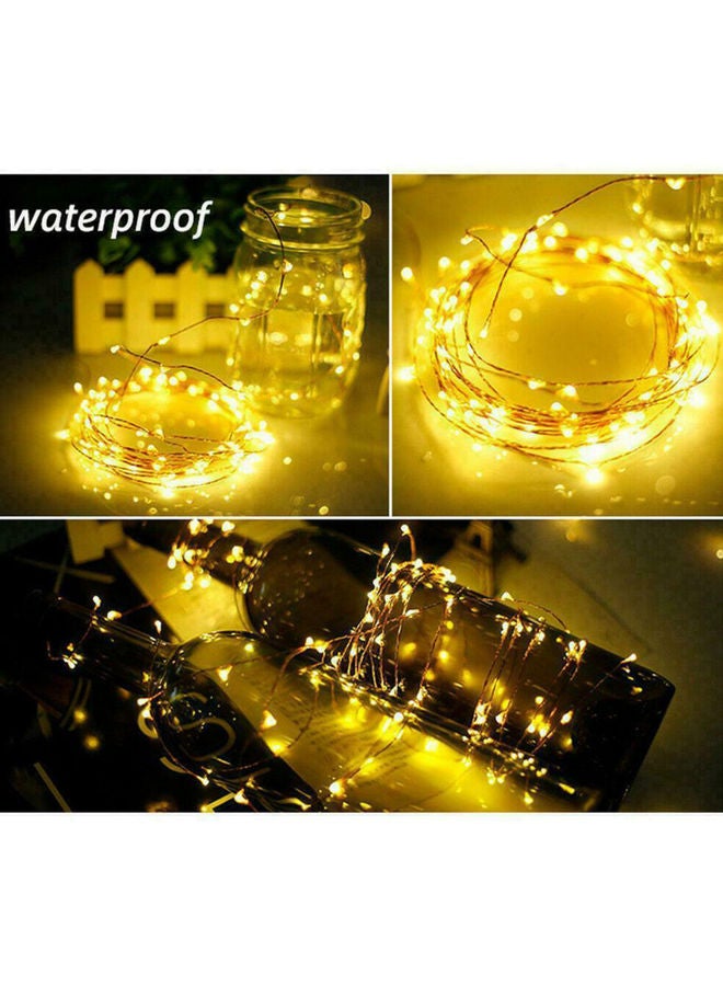 شريط إضاءة مكون من 100 مصباح LED يعمل بالطاقة الشمسية ومزود بعدد 8 وضعيات أبيض دافئ/أسود 13.5 x 3.7 x 12سم - Image 4
