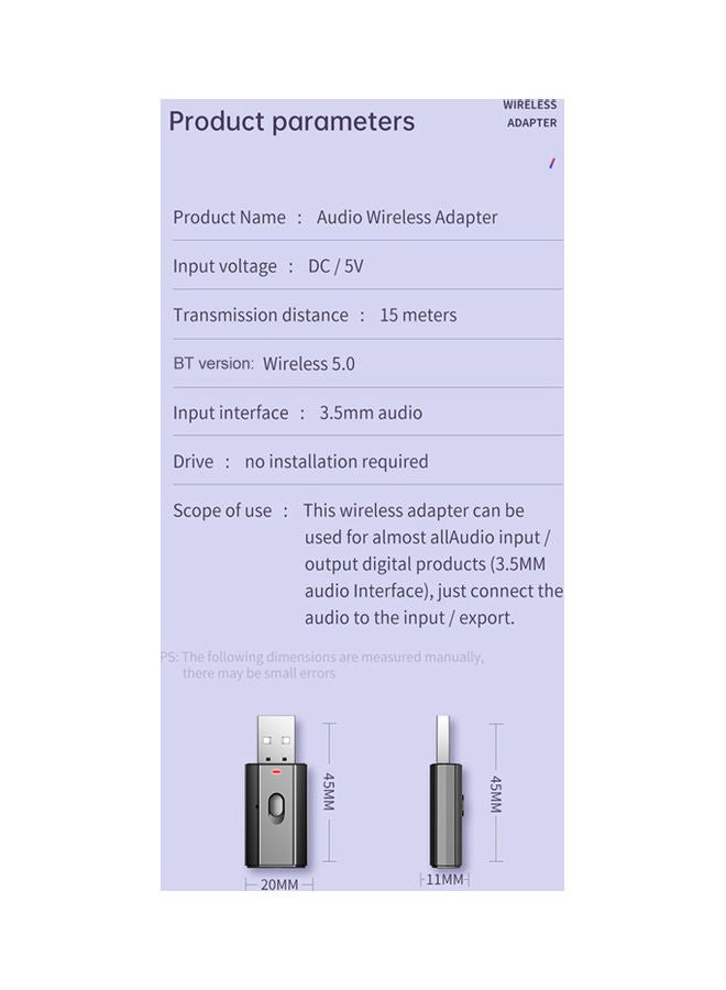 محول جهاز إرسال واستقبال لاسلكي يعمل بالبلوتوث ومزود بمنفذ USB - Image 4