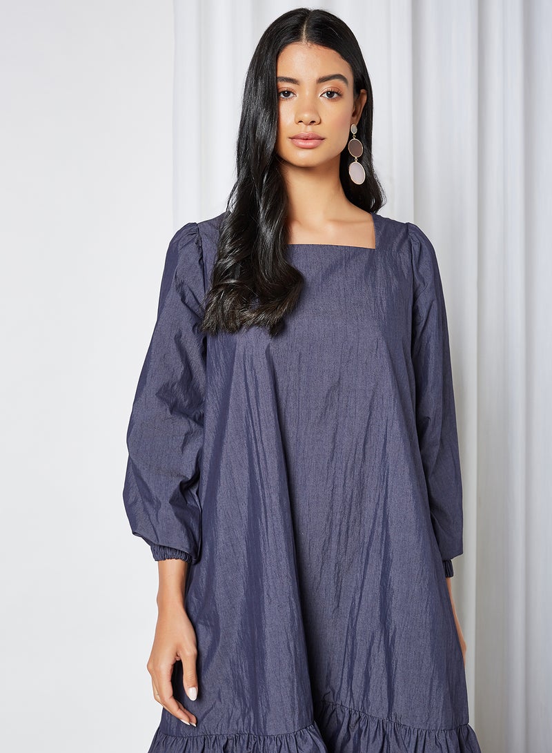 GHOSPELL - Symmetry Midi Dress Navy - Image 1