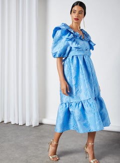 sister jane Cocktail Jacquard Midi Dress Blue  - Image 1