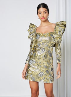 sister jane Maitre D Ruffle Mini Dress Gold  - Image 1