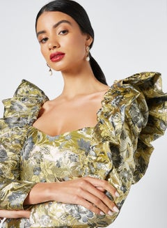 sister jane Maitre D Ruffle Mini Dress Gold  - Image 4