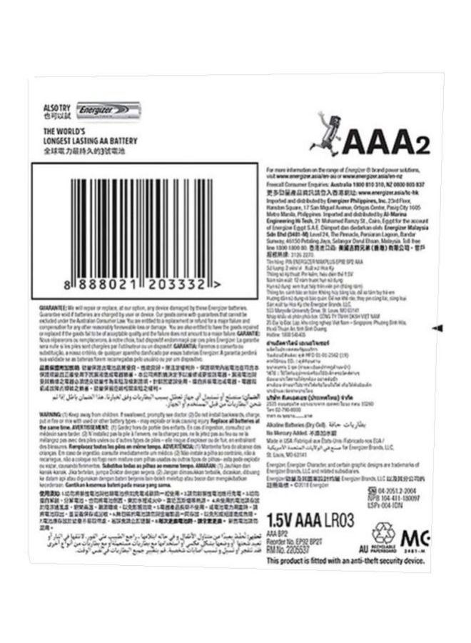 إنرجايزر مجموعة بطاريات قلوية ماكس بلس مكونة من قطعتين أسود/ فضي - Image 2