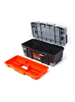 Tactix 22 Inches Tool Box With Removable Top Organizer, Cary Tray, Dual Steel Latches, Full Length Handle, Grey/Black, Dimensions: 56W X 28D X 25H Cm- 320304 Black 56x28x25cm  - Image 5