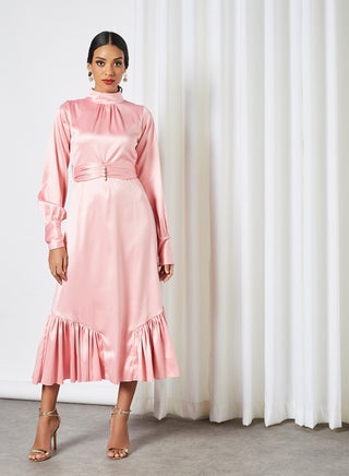 Ruffled Hem Dress Pink - v1607774190/N40670696V_1