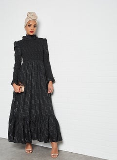 sister jane Entertain Shirring Maxi Dress Black  - Image 1