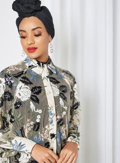sister jane Soiree Embroidered Oversized Shirt Multicoloured  - Image 4
