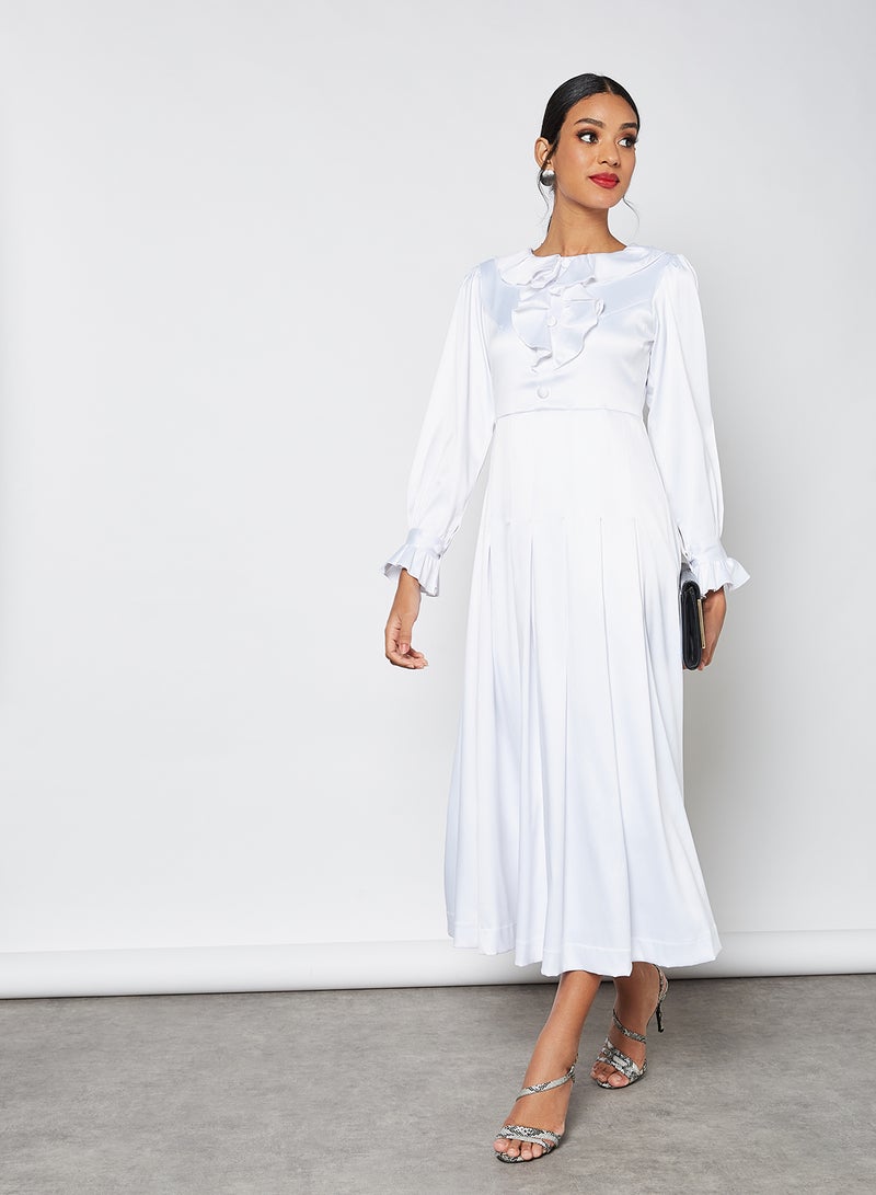 SIVVI for HANIYA Pleat Detailed Dress White  - Image 3