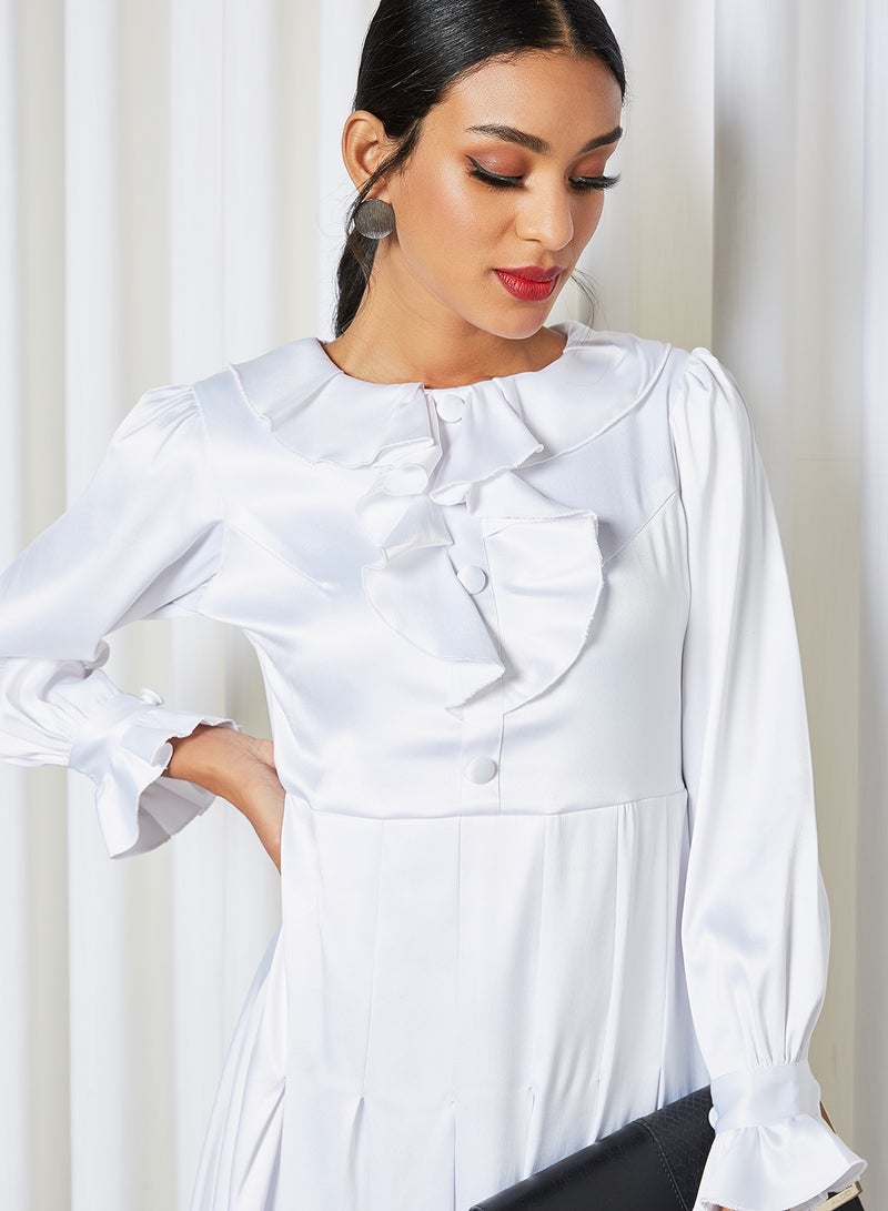 SIVVI for HANIYA Pleat Detailed Dress White  - Image 4