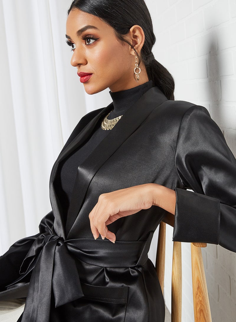 SIVVI for HANIYA - Tie-Up Waist Blazer Black - Image 1