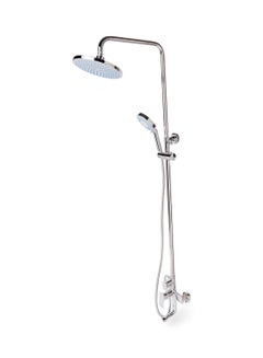 fashionhome Brass Round Shower Mixer Silver 