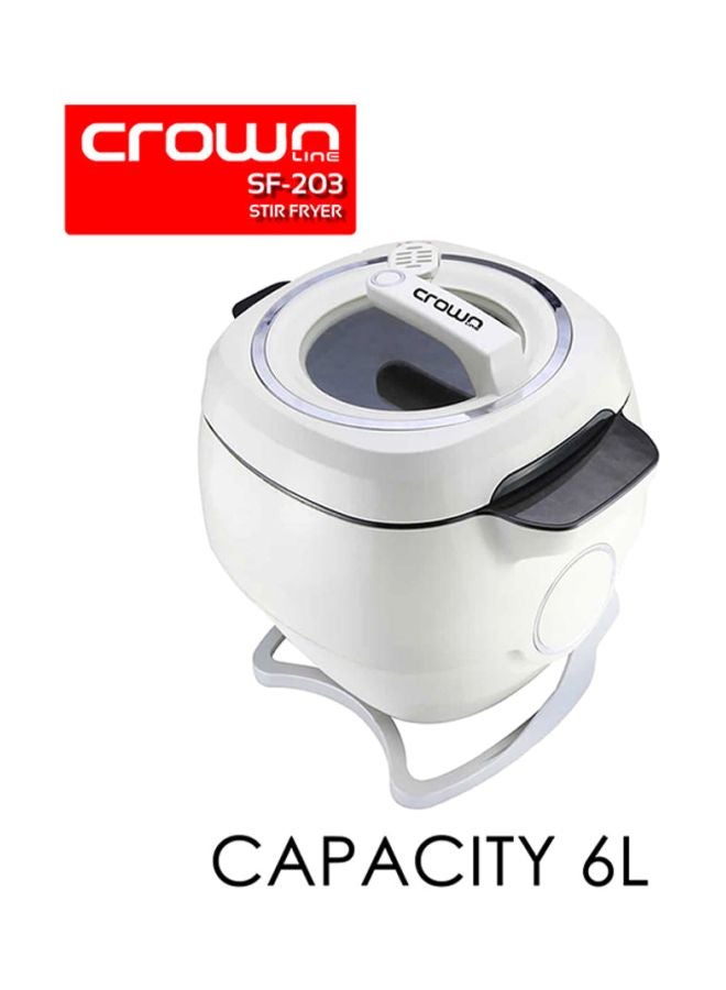 كراون لاين مقلاة حث أوتوماتيكية 6 L 2000 W SF-203 أبيض/ أسود  - Image 2