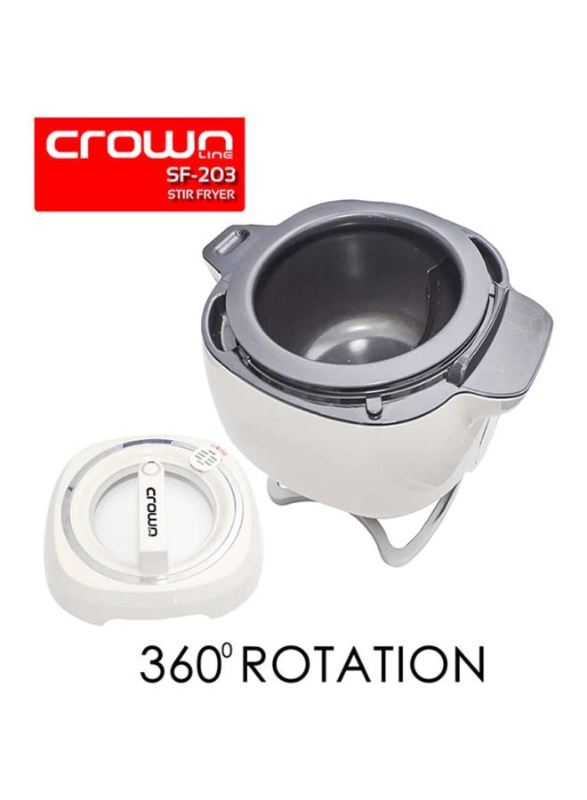 كراون لاين مقلاة حث أوتوماتيكية 6 L 2000 W SF-203 أبيض/ أسود  - Image 4