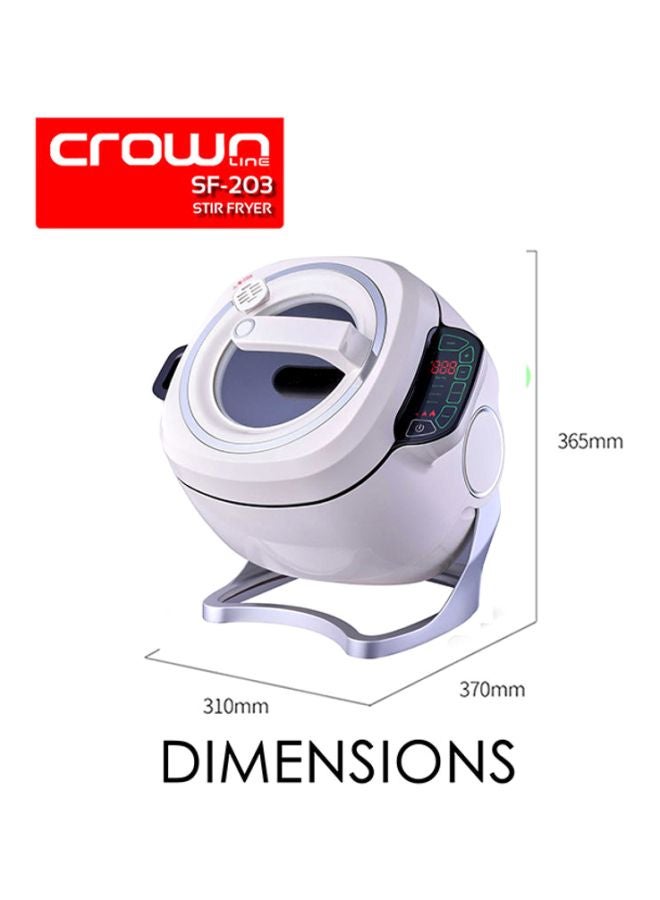 كراون لاين مقلاة حث أوتوماتيكية 6 L 2000 W SF-203 أبيض/ أسود  - Image 5