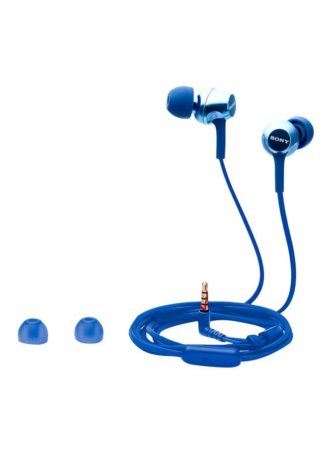 Sony MDR - EX255AP In-Ear Subwoofer Mobile Phone Line Control Earphones Blue - Image 1