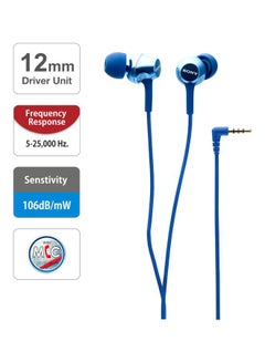 Sony MDR - EX255AP In-Ear Subwoofer Mobile Phone Line Control Earphones Blue  - Image 5