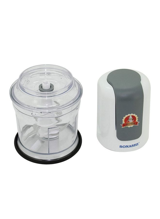 SONASHI - Kitchen Chopper - 500ML with Super Powerful Copper Motor | Double Blades Mincer with 2 speed Push Down Operation | Featured with Safety Lock System | Chopping, Dicing, Mincing Vegetables 500 W SMC-12 White/Grey - Image 1