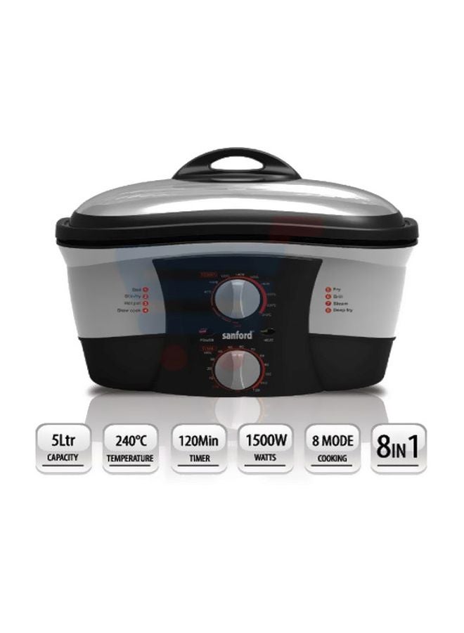 سانفورد مقلاة كهربائية عميقة بسعة 5 لتر وبقدرة 1500 وات 5.0 L 1500.0 W SF3250MMC BS أسود/ أبيض  - Image 5