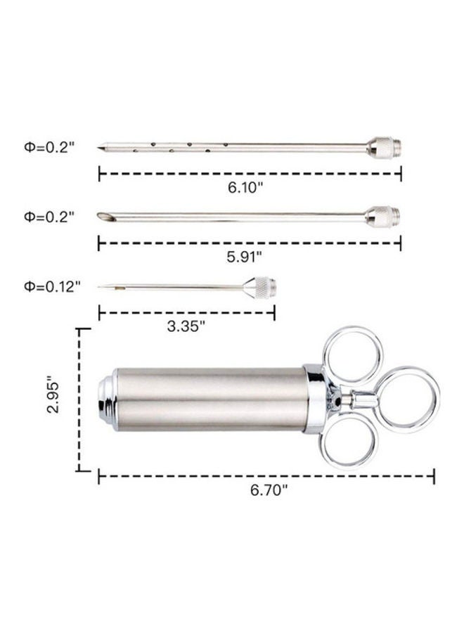3-Piece BBQ Syringe Seasoning Needle Set 1.0 W AU6935 Silver  - Image 5