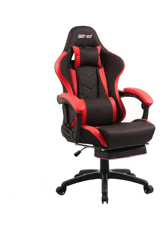 Blitzed Gaming Racing Style Chair With Retractable Footrest Black/Red - Image 4