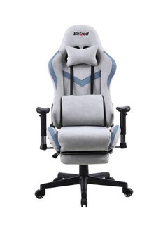 Blitzed Ergonomically Designed Super Comfort Gaming Chair With Headrest Pillow, Lumbar Cushion And Retractable Footrest Grey 52 x 54 x 134cm  - Image 1
