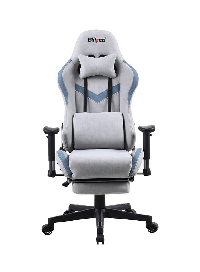 Blitzed Ergonomically Designed Super Comfort Gaming Chair With Headrest Pillow, Lumbar Cushion And Retractable Footrest Grey 52 x 54 x 134cm - Image 1