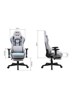 Blitzed Ergonomically Designed Super Comfort Gaming Chair With Headrest Pillow, Lumbar Cushion And Retractable Footrest Grey 52 x 54 x 134cm  - Image 4