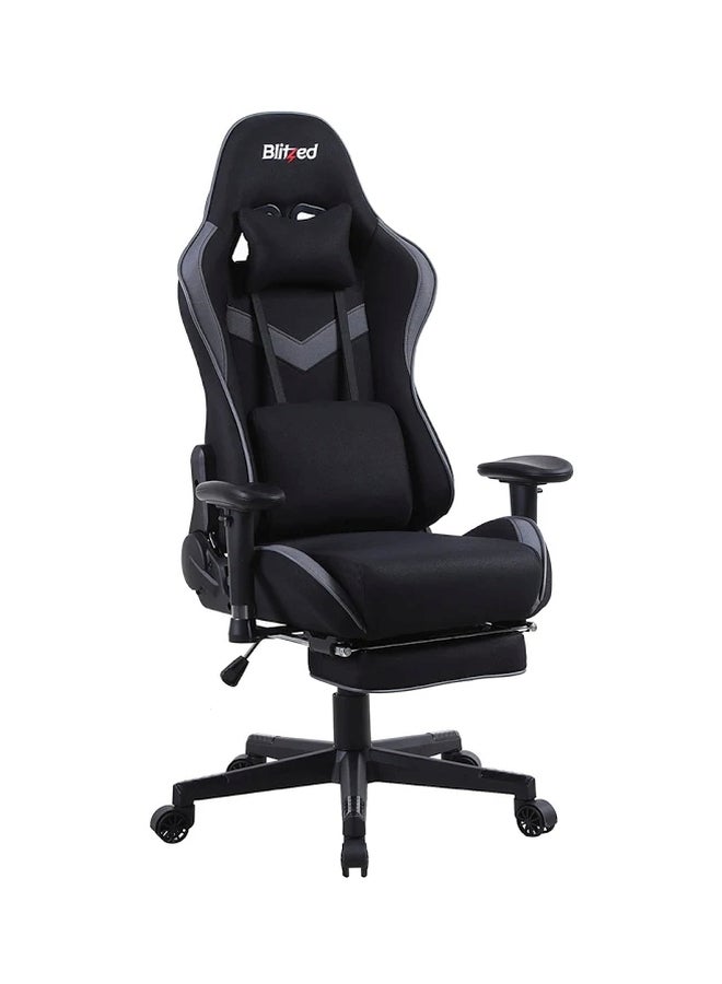 Blitzed Gaming Chair Racing Style With Retractable Footrest Black - Image 4