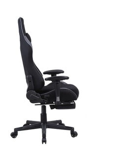Blitzed Gaming Chair Racing Style With Retractable Footrest Black  - Image 5