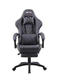 Blitzed Gaming Chair Racing Style With Retractable Footrest Grey  - Image 1