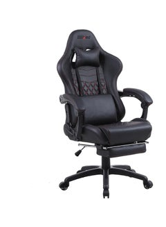 Blitzed Gaming Chair Racing Style With Retractable Footrest Black  - Image 5