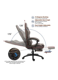 Blitzed Gaming Chair Racing Style With Retractable Footrest Brown  - Image 4