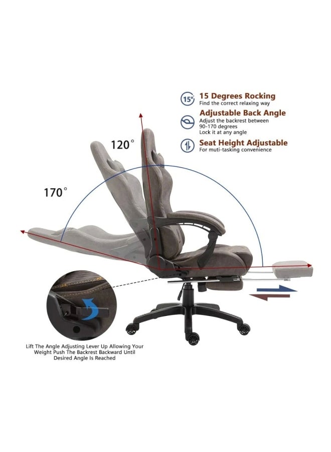 Blitzed Gaming Chair Racing Style With Retractable Footrest Brown - Image 4