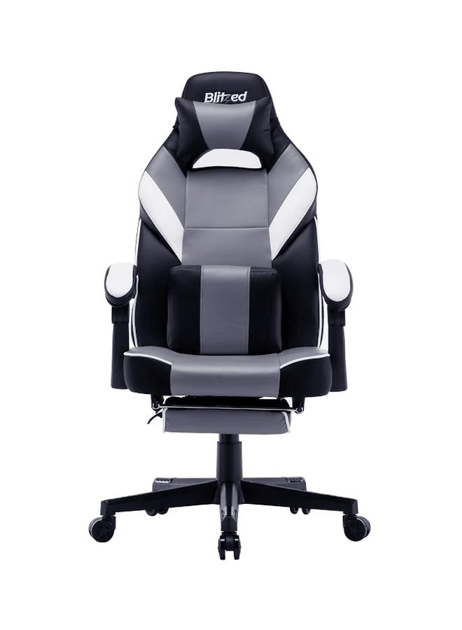 Blitzed Gaming Chair With Retractable Footrest Porto Grey/Black 84x34x65cm - Image 1