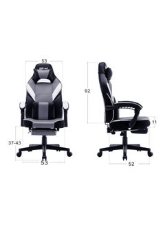 Blitzed Gaming Chair With Retractable Footrest Porto Grey/Black 84x34x65cm  - Image 2