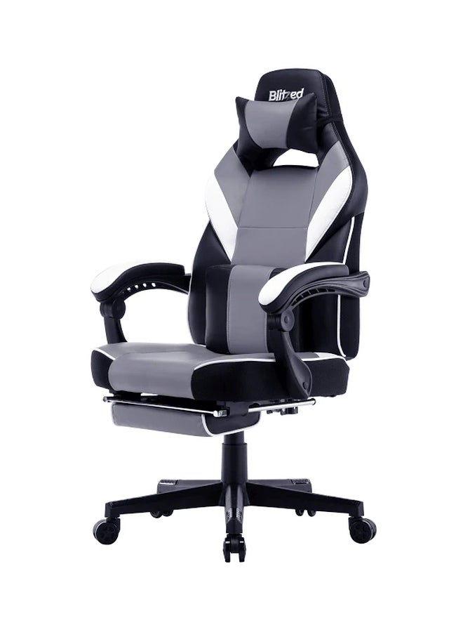 Blitzed Gaming Chair With Retractable Footrest Porto Grey/Black 84x34x65cm - Image 5