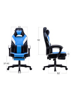 Blitzed Gaming Chair With Retractable Footrest Porto Blue/Black 84x34x65cm  - Image 2