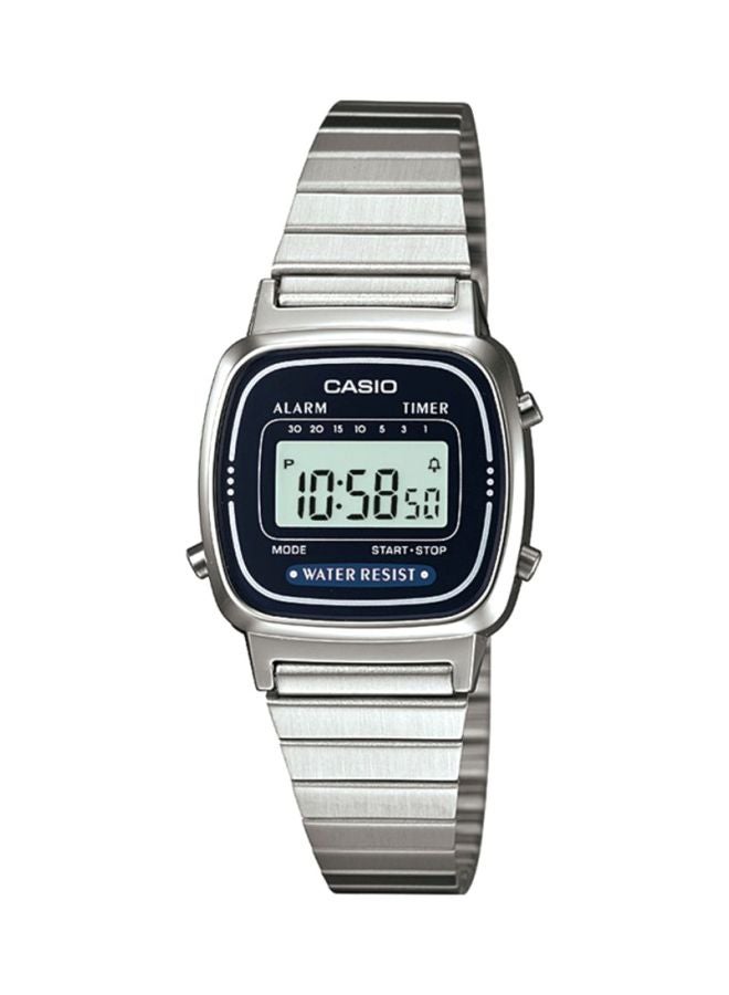 CASIO Women's Vintage Stainless Steel Digital Watch LA-670WA-2 - 30 mm - Silver - Image 1