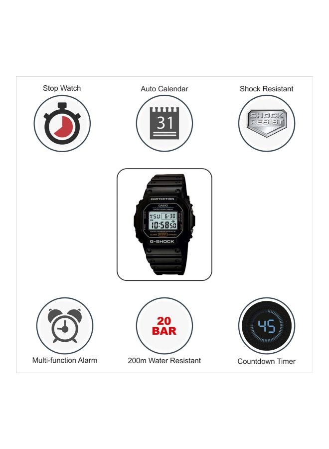 CASIO - men G-Shock Water Resistant Digital Watch G-5600E-1 - Image 1