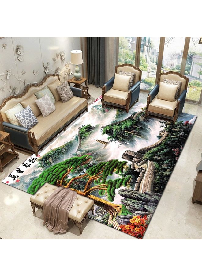 سجادة أرضية كلاسيكية بتصميم منظر طبيعي عصري أخضر 60*90(W*L)cmسم - Image 1