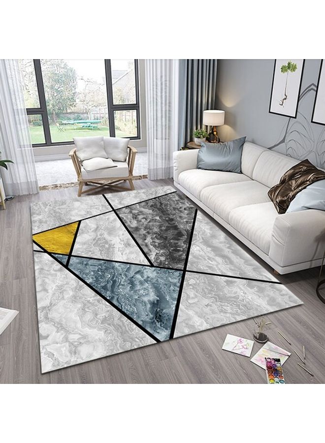 Living Room Rug Casual Geometric Pattern Durable Carpet Multicolour 40x60(WxL)cm - Image 1