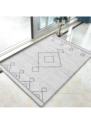 Retro Ethnic Style Geometric Pattern Rectangle Rug Grey 120*160(W*L)cmcm - v1607793195/N42978514A_2