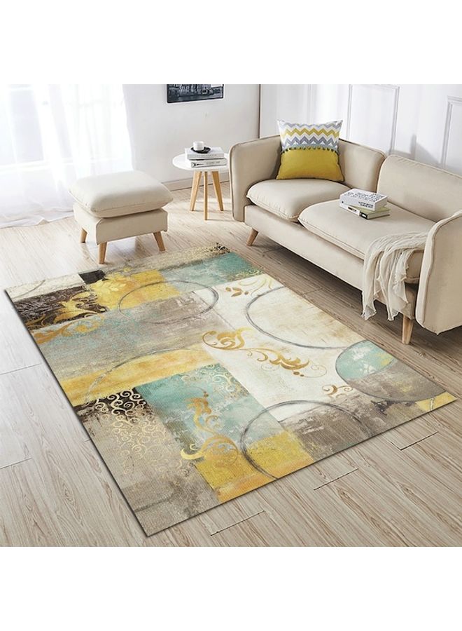 Home Rug Modern Style Luxury Anti-Slip Living Room Bedroom Floor Mat Yellow 60*90(W*L)cmcm  - Image 3