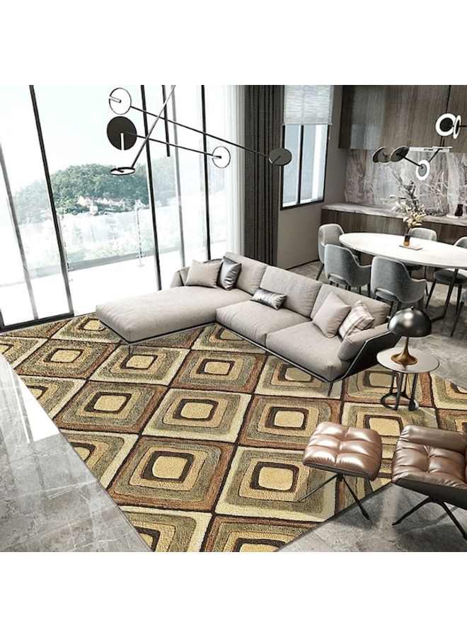 Modern Style Print Non-Slip Living Room Bedroom Floor Mat Yellow 60*90(W*L)cmcm  - Image 1