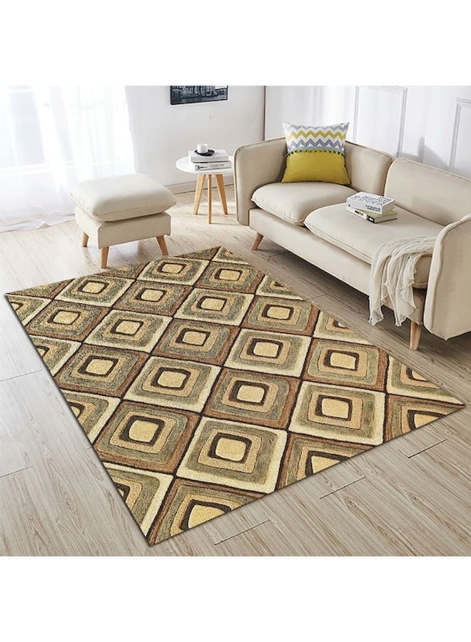 Modern Style Print Non-Slip Living Room Bedroom Floor Mat Yellow 60*90(W*L)cmcm  - Image 2