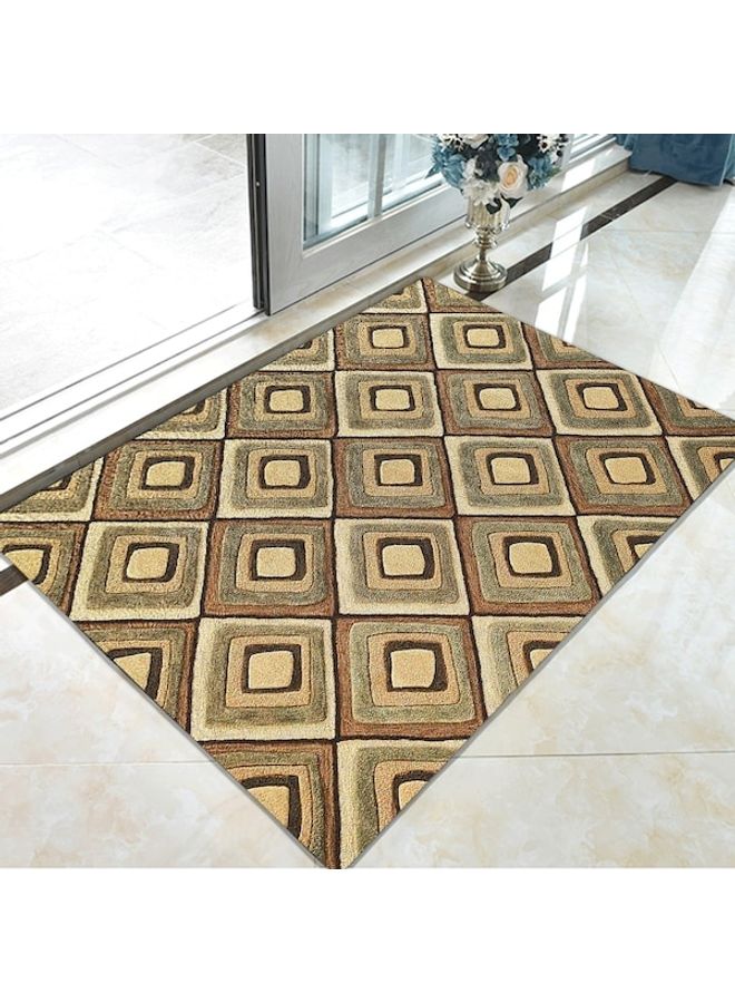 Modern Style Print Non-Slip Living Room Bedroom Floor Mat Yellow 60*90(W*L)cmcm  - Image 4