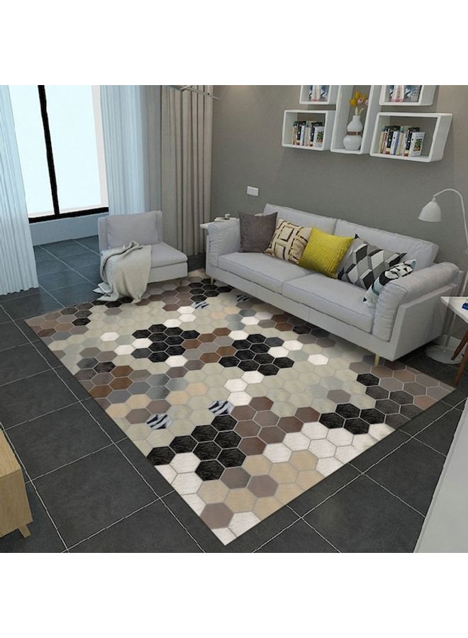 1-Piece Rectangle Simple Geometry Print Anti-Skidding Floor Mat Multicolour 40x60cm - Image 5