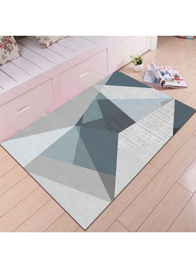 Bedroom Floor Nordic Style Geometric Pattern Anti-Slip Cozy Rug Blue 60*90(W*L)cmcm  - Image 4