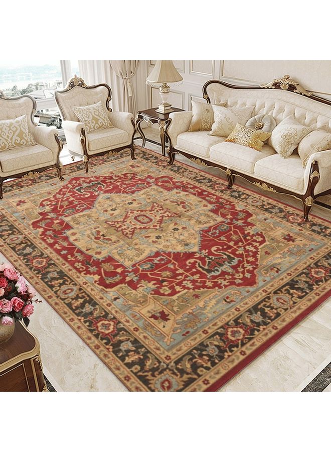 Home Rug Floral Print Living Room Bedroom Carpet, Synthetic Fibre, Rectangle multicolour 60*90(W*L)cm - Image 1